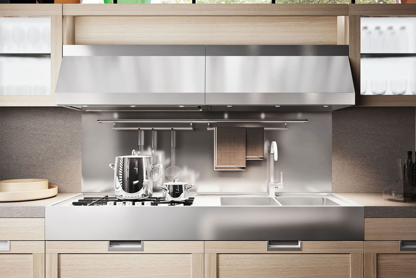 Cucine professionali marrone : cucine a scomparsa scavolini ...